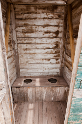 Interior of Rustic Outhouse
